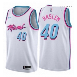 Mens Nike Miami Heat 40 Udonis Haslem Swingman White NBA Jersey City Edition