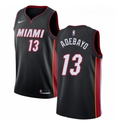 Womens Nike Miami Heat 13 Edrice Adebayo Swingman Black Road NBA Jersey Icon Edition 