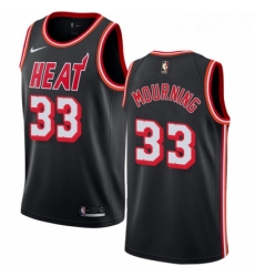 Womens Nike Miami Heat 33 Alonzo Mourning Swingman Black Black Fashion Hardwood Classics NBA Jersey