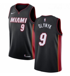 Youth Nike Miami Heat 9 Kelly Olynyk Swingman Black Road NBA Jersey Icon Edition 