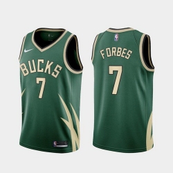 Men Milwaukee Bucks Bryn Forbes 2021 Earned Green Jersey