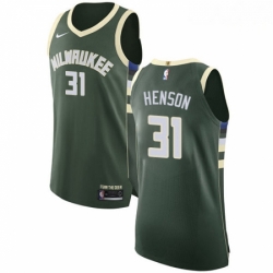 Mens Nike Milwaukee Bucks 31 John Henson Authentic Green Road NBA Jersey Icon Edition 