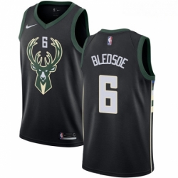 Mens Nike Milwaukee Bucks 6 Eric Bledsoe Swingman Black Alternate NBA Jersey Statement Edition 