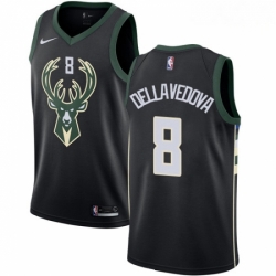 Mens Nike Milwaukee Bucks 8 Matthew Dellavedova Swingman Black Alternate NBA Jersey Statement Edition 