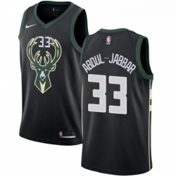 Womens Adidas Milwaukee Bucks 33 Kareem Abdul Jabbar Authentic Black Alternate NBA Jersey Statement Edition 