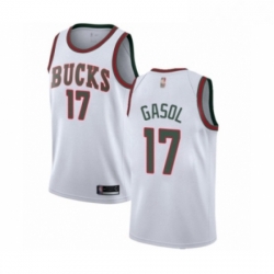 Womens Milwaukee Bucks 17 Pau Gasol Authentic White Fashion Hardwood Classics Basketball Jersey 