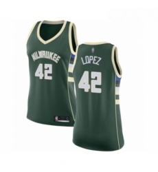 Womens Milwaukee Bucks 42 Robin Lopez Swingman Green Basketball Jersey Icon Edition 