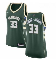 Womens Nike Milwaukee Bucks 33 Kareem Abdul Jabbar Authentic Green Road NBA Jersey Icon Edition 