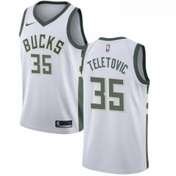 Womens Nike Milwaukee Bucks 35 Mirza Teletovic Authentic White Home NBA Jersey Association Edition