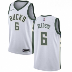 Womens Nike Milwaukee Bucks 6 Eric Bledsoe Authentic White Home NBA Jersey Association Edition 