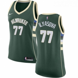 Womens Nike Milwaukee Bucks 77 Ersan Ilyasova Swingman Green NBA Jersey Icon Edition 