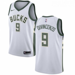 Womens Nike Milwaukee Bucks 9 Donte DiVincenzo Swingman White NBA Jersey Association Edition 