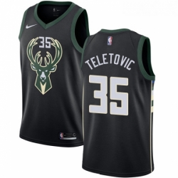 Youth Adidas Milwaukee Bucks 35 Mirza Teletovic Authentic Black Alternate NBA Jersey Statement Edition