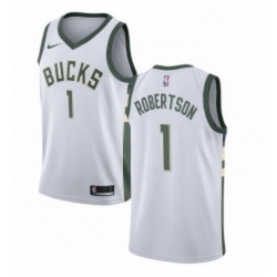 Youth Nike Milwaukee Bucks 1 Oscar Robertson Swingman White Home NBA Jersey Association Edition