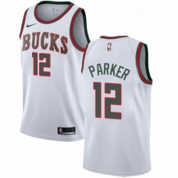 Youth Nike Milwaukee Bucks 12 Jabari Parker Authentic White Fashion Hardwood Classics NBA Jersey