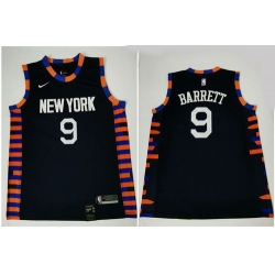 Knicks 9 R J  Barrett Navy City Edition Nike Swingman Jersey