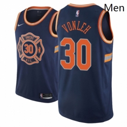 Men NBA 2018 19 New York Knicks 30 Noah Vonleh City Edition Navy Jersey 