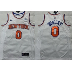 Men New Yok Knicks 0 Donte DiVincenzo White Stitched Basketball Jersey