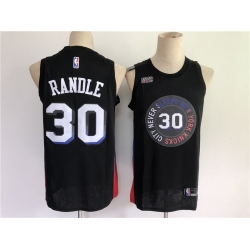 Men New York Knicks 30 Randle Black City Edition 2021 NBA Jersey