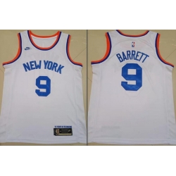 Men New York Knicks 9 R J Barrett 75th Anniversary 2021 2022 City Edition NBA Jersey