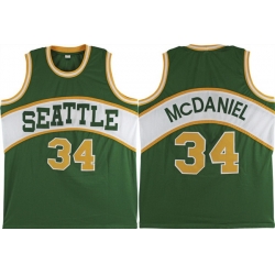 Men Seattle Supersonics 34 Xavier McDaniel Green Stitched Basketball Jersey