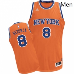 Mens Adidas New York Knicks 8 Mario Hezonja Swingman Orange Alternate NBA Jersey 