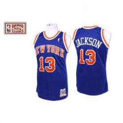 Mens Mitchell and Ness New York Knicks 13 Mark Jackson Swingman Royal Blue Throwback NBA Jersey