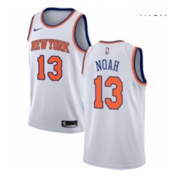 Mens Nike New York Knicks 13 Joakim Noah Authentic White NBA Jersey Association Edition