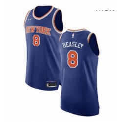 Mens Nike New York Knicks 8 Michael Beasley Authentic Royal Blue NBA Jersey Icon Edition 