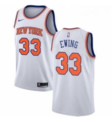 Womens Nike New York Knicks 33 Patrick Ewing Authentic White NBA Jersey Association Edition