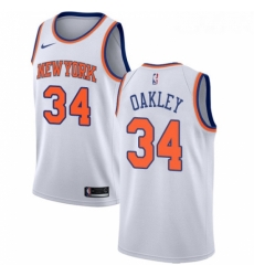 Womens Nike New York Knicks 34 Charles Oakley Authentic White NBA Jersey Association Edition