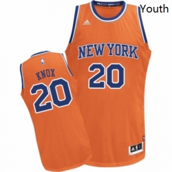 Youth Adidas New York Knicks 20 Kevin Knox Swingman Orange Alternate NBA Jersey 