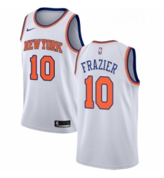 Youth Nike New York Knicks 10 Walt Frazier Swingman White NBA Jersey Association Edition