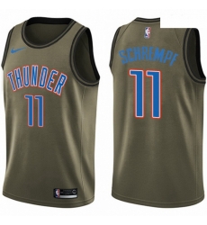 Mens Nike Oklahoma City Thunder 11 Detlef Schrempf Swingman Green Salute to Service NBA Jersey