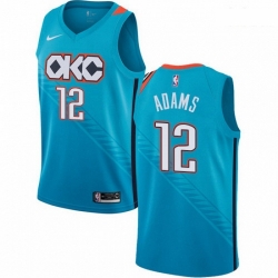 Mens Nike Oklahoma City Thunder 12 Steven Adams Swingman Turquoise NBA Jersey City Edition