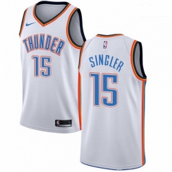 Mens Nike Oklahoma City Thunder 15 Kyle Singler Authentic White Home NBA Jersey Association Edition