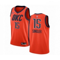 Mens Nike Oklahoma City Thunder 15 Kyle Singler Orange Swingman Jersey Earned Edition