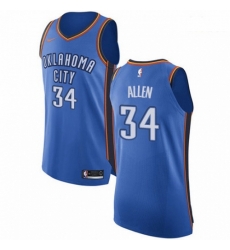 Mens Nike Oklahoma City Thunder 34 Ray Allen Authentic Royal Blue Road NBA Jersey Icon Edition