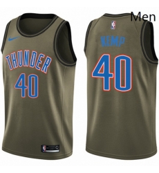 Mens Nike Oklahoma City Thunder 40 Shawn Kemp Swingman Green Salute to Service NBA Jersey