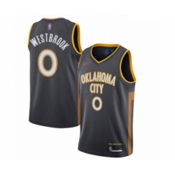 Thunder 0 Russell Westbrook Charcoal Basketball Swingman City Edition 2019 20 Jersey