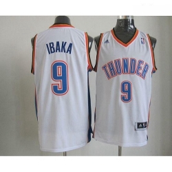 Thunder 9 Serge Ibaka White Revolution 30 Stitched NBA Jersey