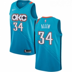 Womens Nike Oklahoma City Thunder 34 Ray Allen Swingman Turquoise NBA Jersey City Edition