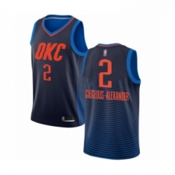 Womens Oklahoma City Thunder 2 Shai Gilgeous Alexander Swingman Navy Blue Basketball Jersey Statement Edition 