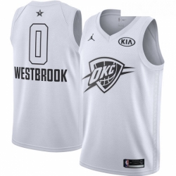 Youth Nike Jordan Oklahoma City Thunder 0 Russell Westbrook Swingman White 2018 All Star Game NBA Jersey