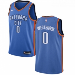 Youth Nike Oklahoma City Thunder 0 Russell Westbrook Swingman Royal Blue Road NBA Jersey Icon Edition