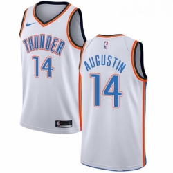 Youth Nike Oklahoma City Thunder 14 DJ Augustin Swingman White Home NBA Jersey Association Edition