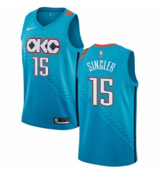 Youth Nike Oklahoma City Thunder 15 Kyle Singler Swingman Turquoise NBA Jersey City Edition