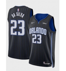 Men Orlando Magic 23 Tristan Da Silva Black 2024 Draft Icon Edition Stitched Basketball Jersey