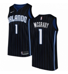 Mens Nike Orlando Magic 1 Tracy Mcgrady Swingman Black Alternate NBA Jersey Statement Edition