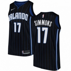 Mens Nike Orlando Magic 17 Jonathon Simmons Authentic Black Alternate NBA Jersey Statement Edition 